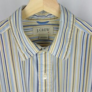 J Crew Men Shirt Short Sleeve Striped Medium